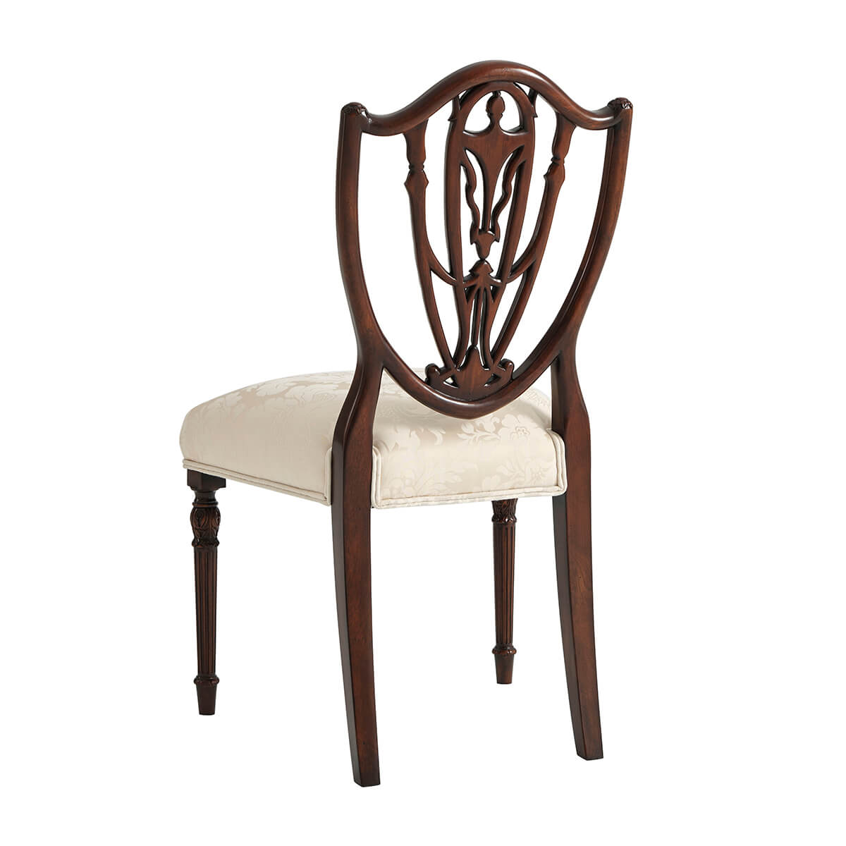 Hepplewhite shield back dining chair rear view.