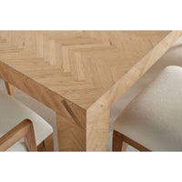 Herringbone Dining Table in Washed Oak, detail