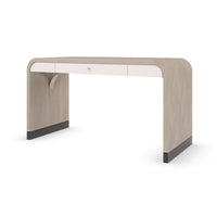 Contemporary Herringbone Waterfall desk with sleek design side view.