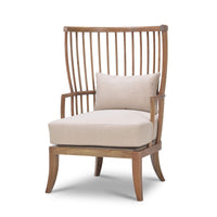 High back spindle armchair, angled front view.
