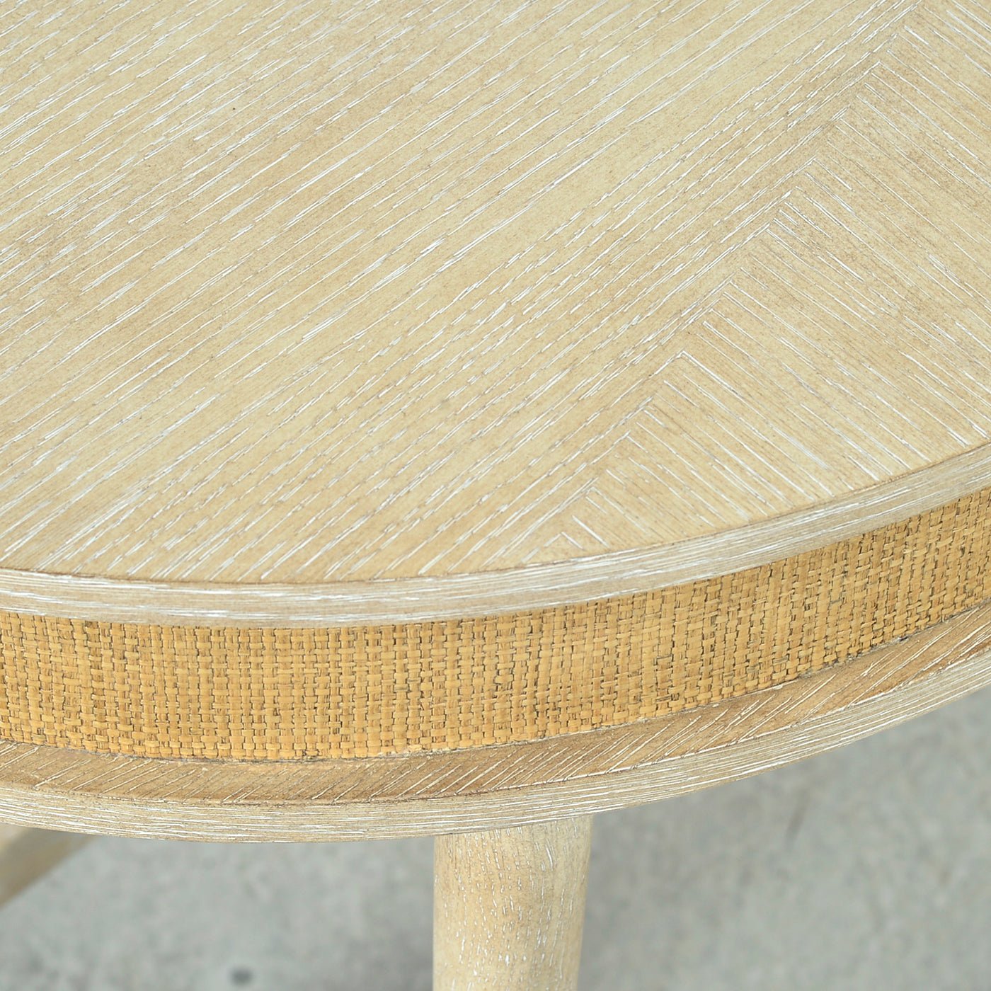 DemiLune console table, top detail close-up