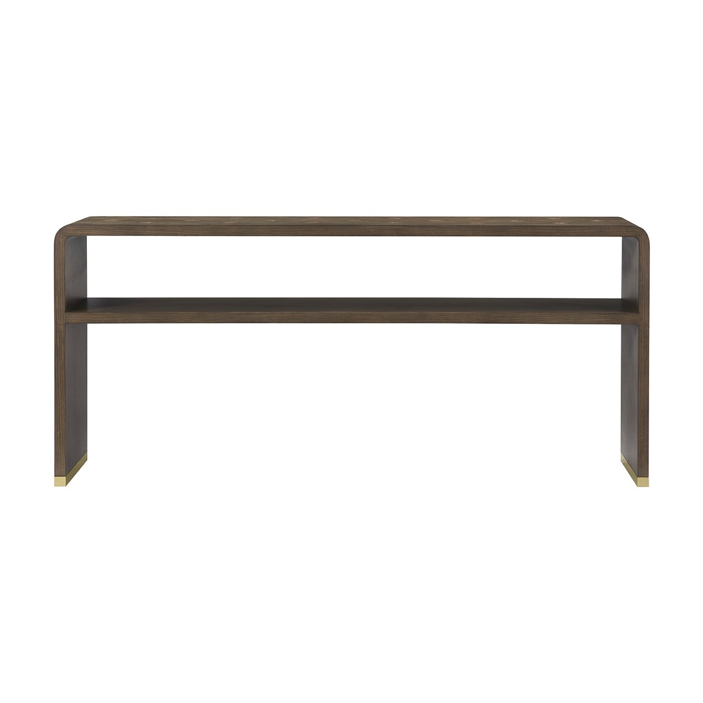 Hollywood Regency console table, front view.