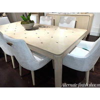 Dining table with chairs, alternate finish, detailed view.