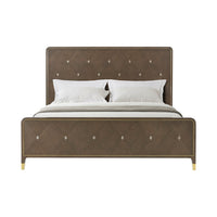 Front view of Hollywood Regency King Bed with pillows.