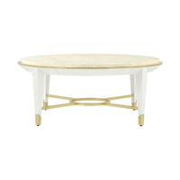 Round cocktail table front view with decorative patterns