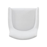 Top view of armchair seat and curved back design.