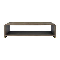 Front view of dark waterfall coffee table.