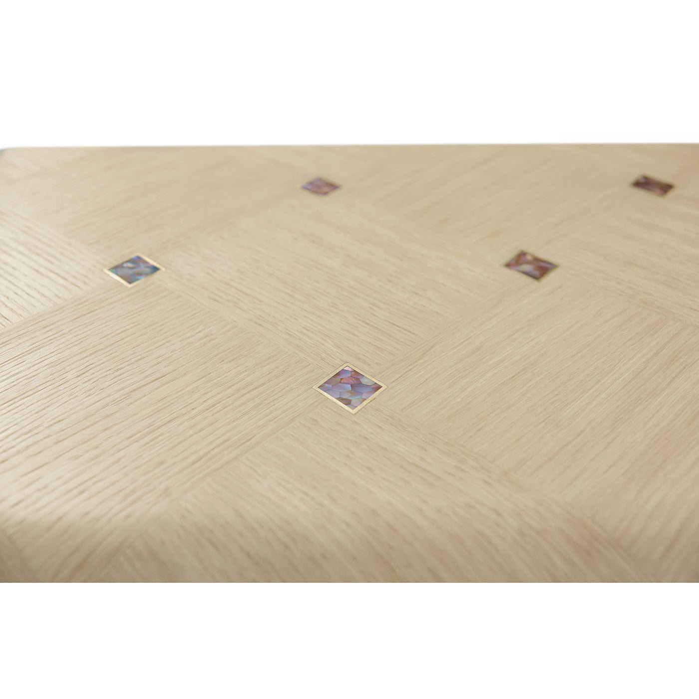 Close-up of side table's decorative diamond details.