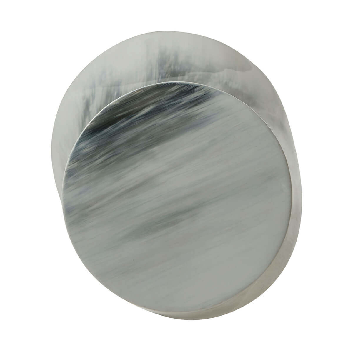 Top view of gray horn drink table.