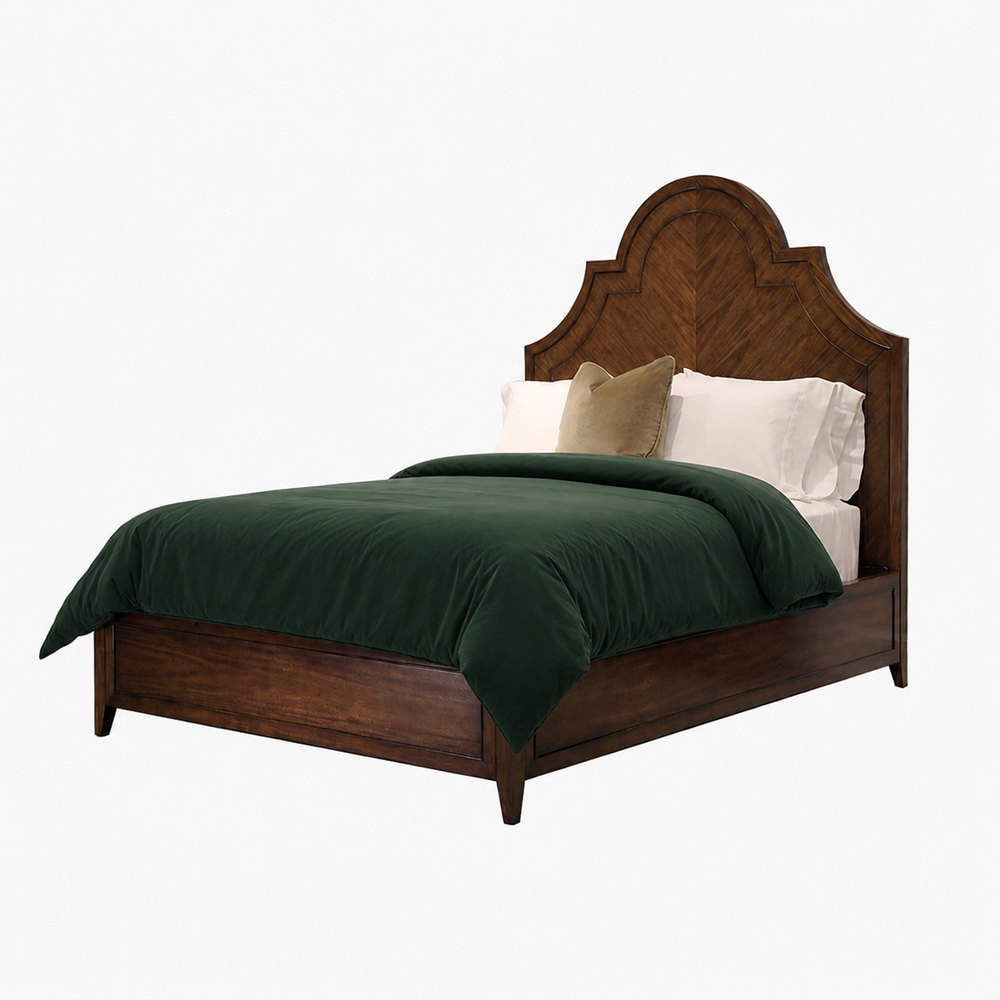 Arched Country Wood King Bed