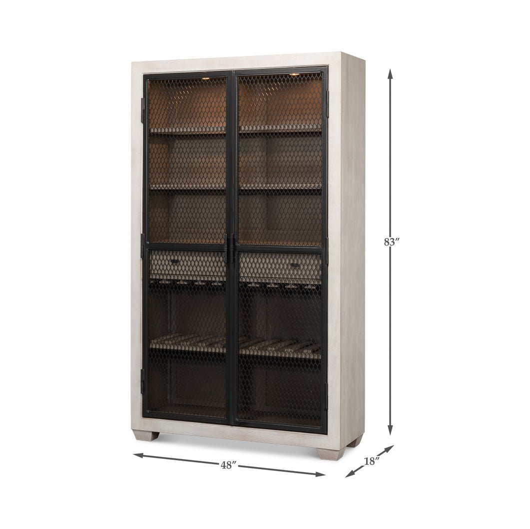 Industrial bar cabinet dimensions and size illustration.