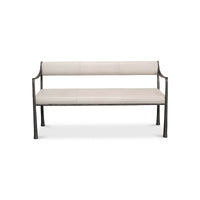 Industrial modern bench, direct front view.