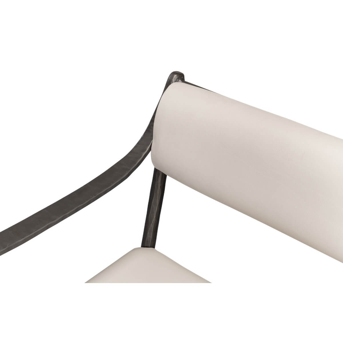 Close-up of bench backrest and armrest connection.