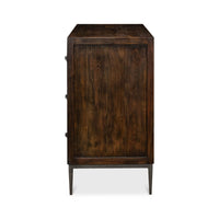 Side panel of industrial modern chest, vertical view.