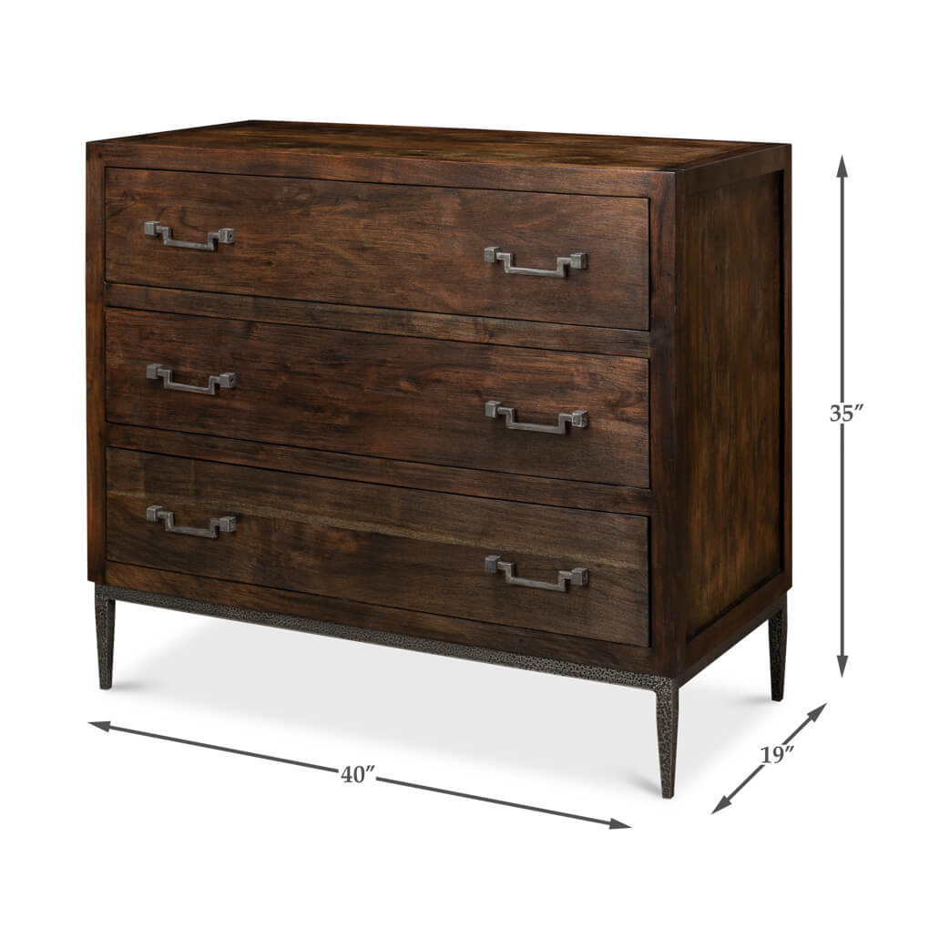 Industrial modern chest dimensions, 40"x19"x35".