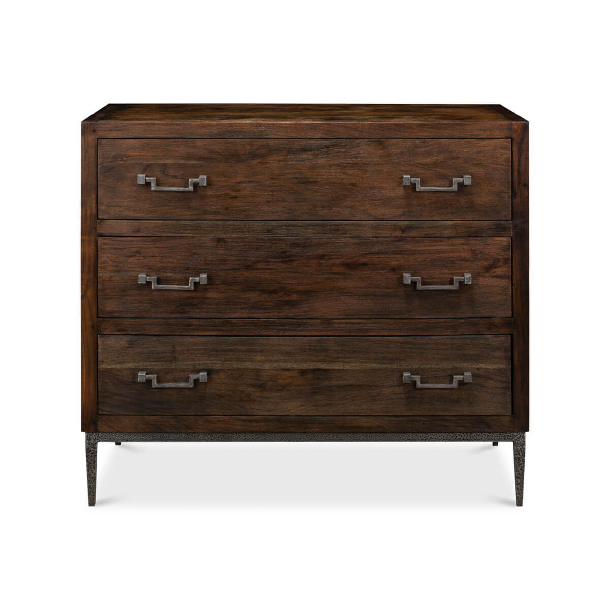 Industrial modern chest, direct front view.