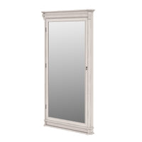 Ivory framed floor mirror with full-height mirrored front