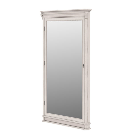 Transitional Floor Mirror with Hidden Storage