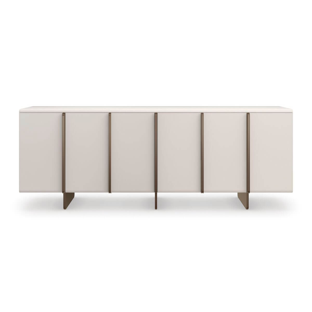 Front view of Italian Art Deco sideboard, minimalist style.