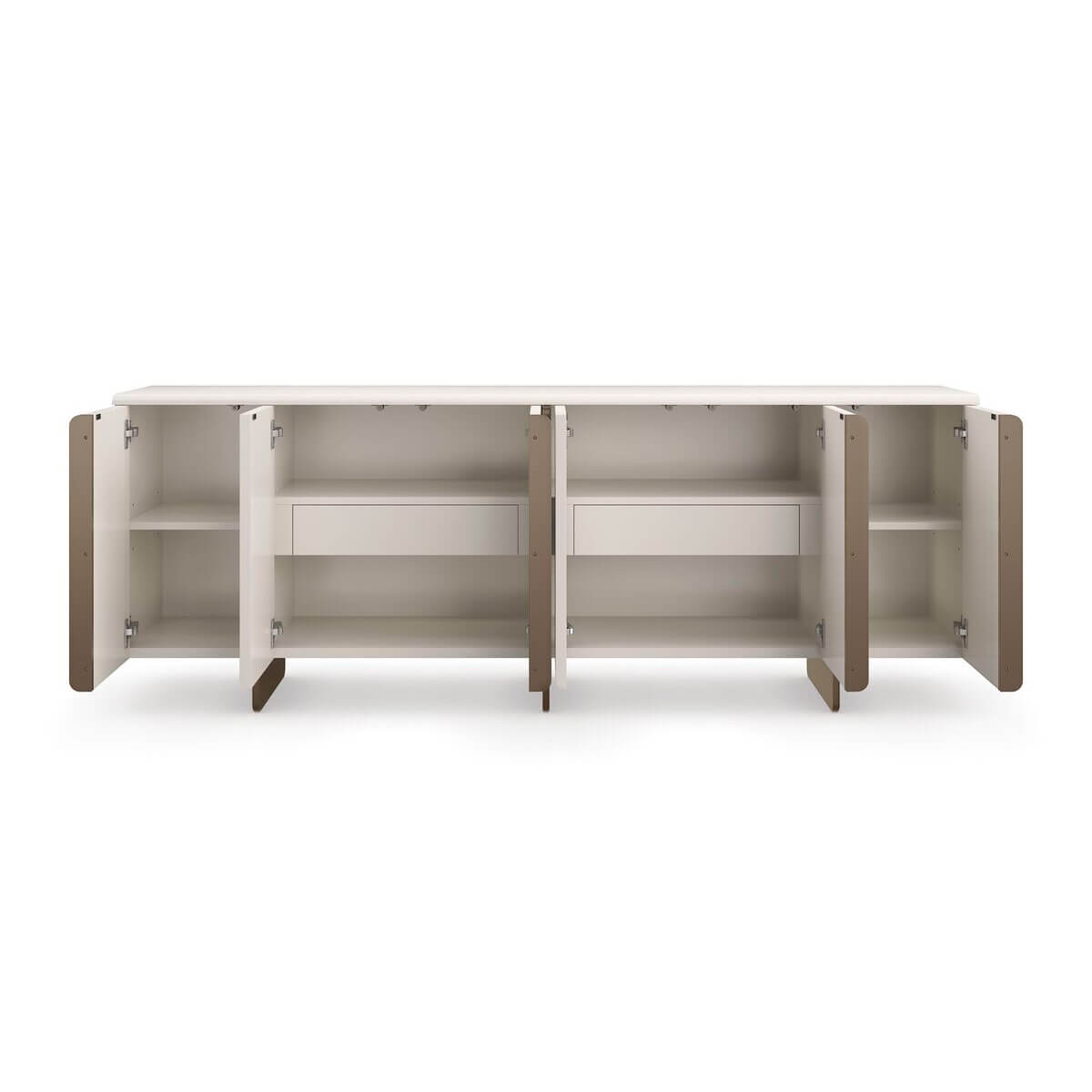 Open Italian Art Deco sideboard with spacious shelving.