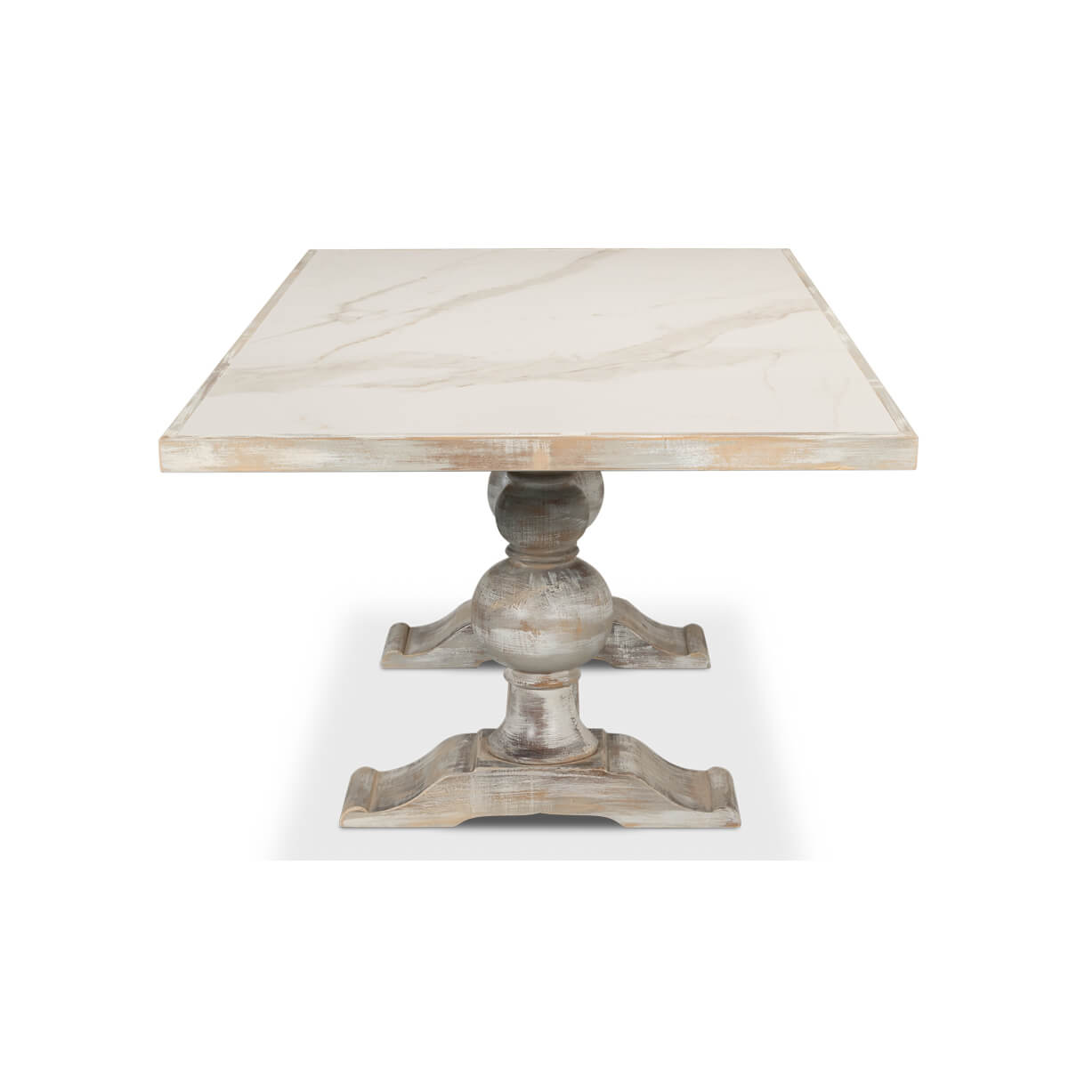 Side view of Italian Baroque dining table base.