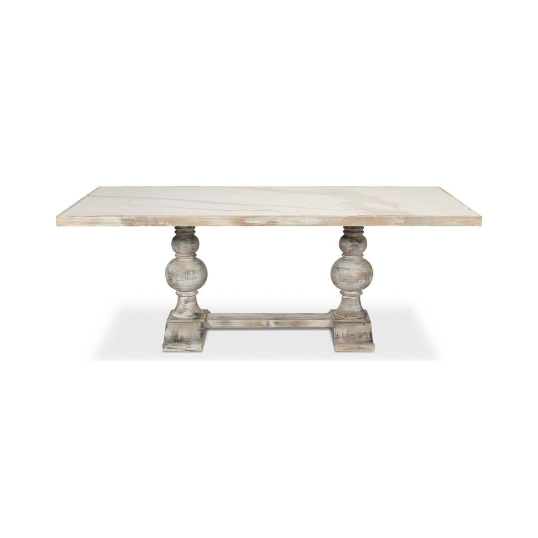 Front view of Italian Baroque dining table.
