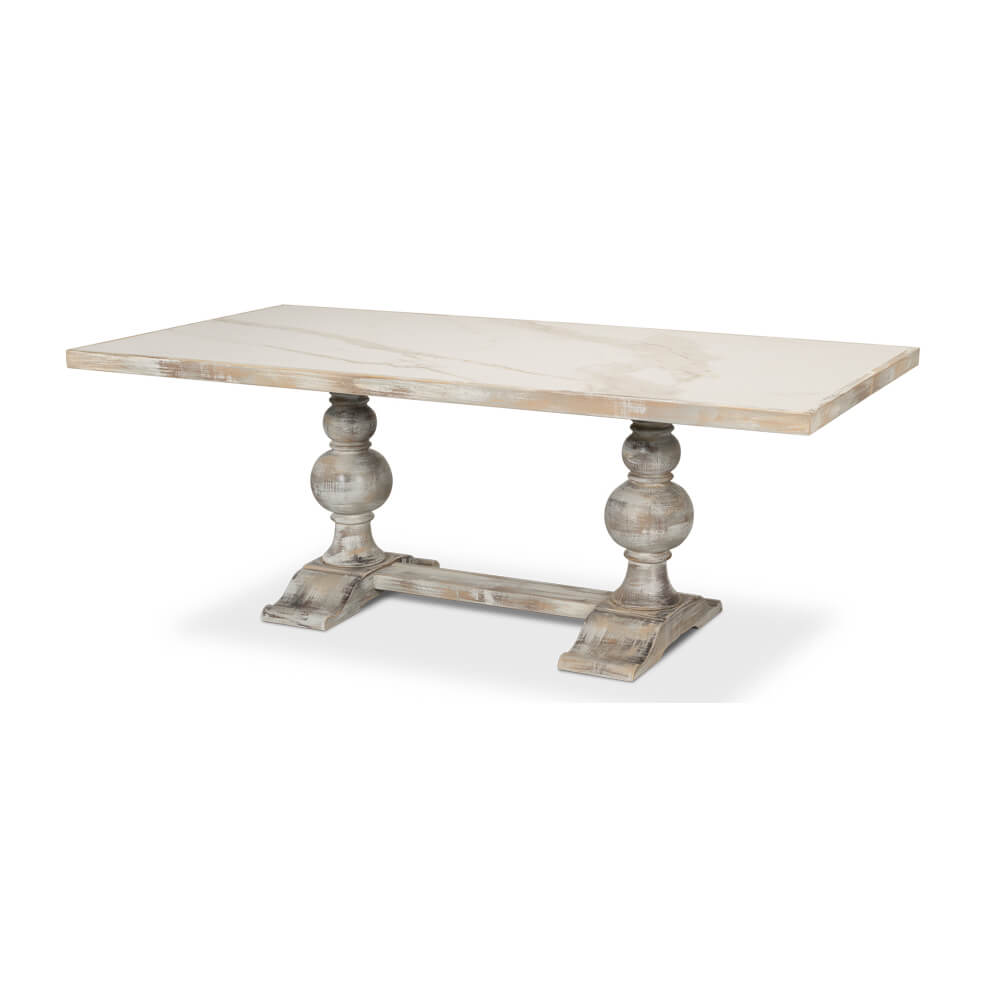 Rectangular dining table angled side view, Italian Baroque.