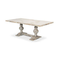 Angled left side view of dining table, Italian Baroque.
