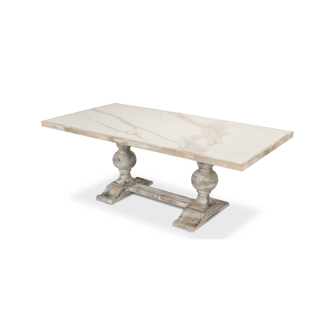 Angled right side view of Italian Baroque dining table.