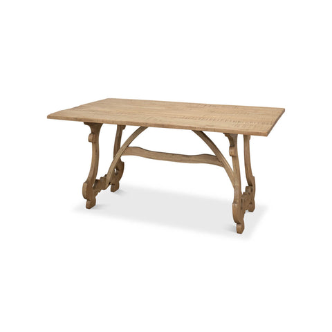 Italian Country Trestle End Dining Table