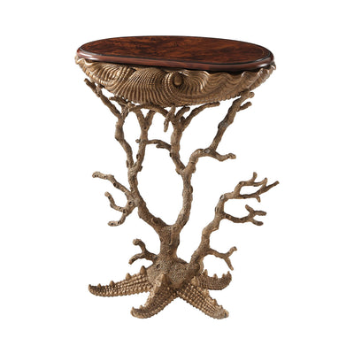 Ornate Italian gilt grotto table with starfish base design.
