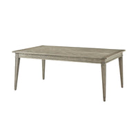 Grey oak dining table, standard size view.