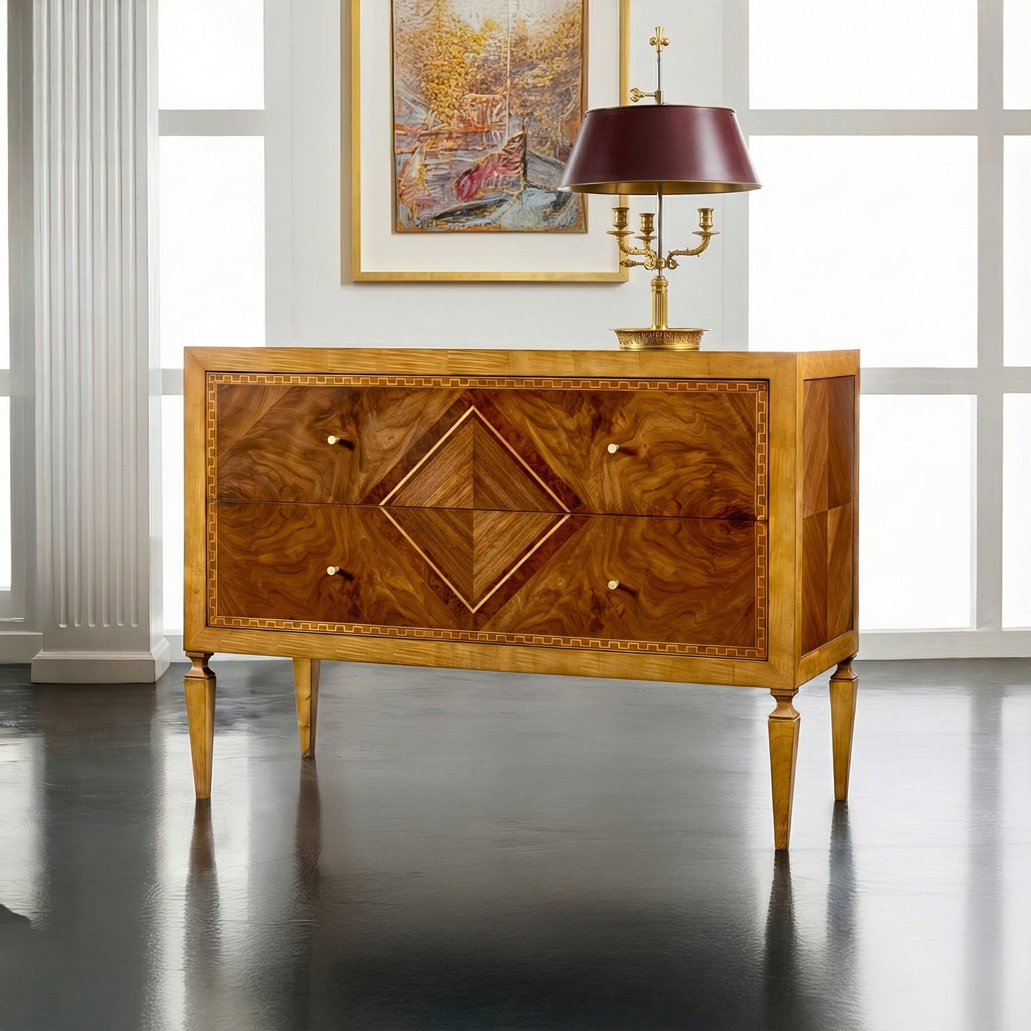 Italian Louis XVI dresser, in decorated room