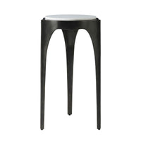 Accent table front view showing minimalist design.