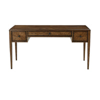 Front view of Italian NeoClassic oak parquetry desk.