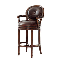 Italian NeoClassic bar stool front view with cushion.