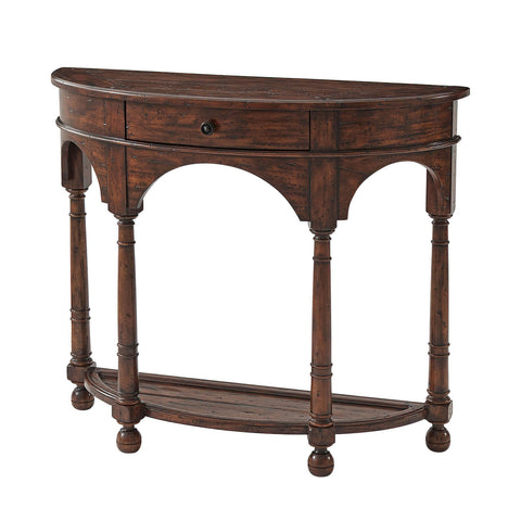Italian Provincial Bowfront Console Table