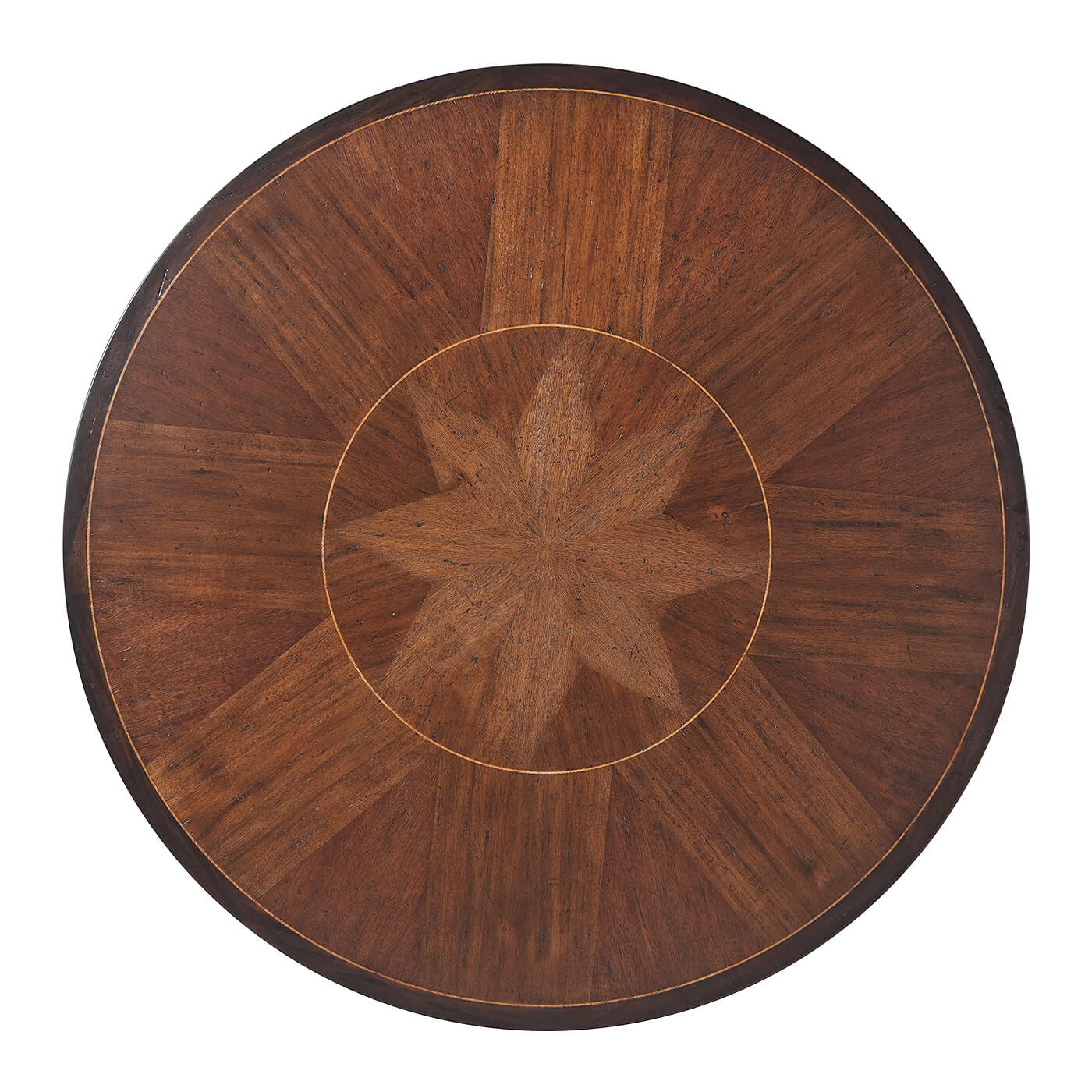 Top view of Italian Provincial dining table pattern.