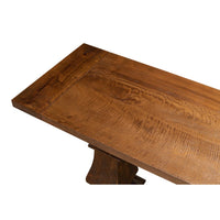 Close-up of console table tabletop texture and detail.