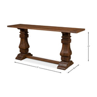 Italian console table dimensions, elegant and functional design.
