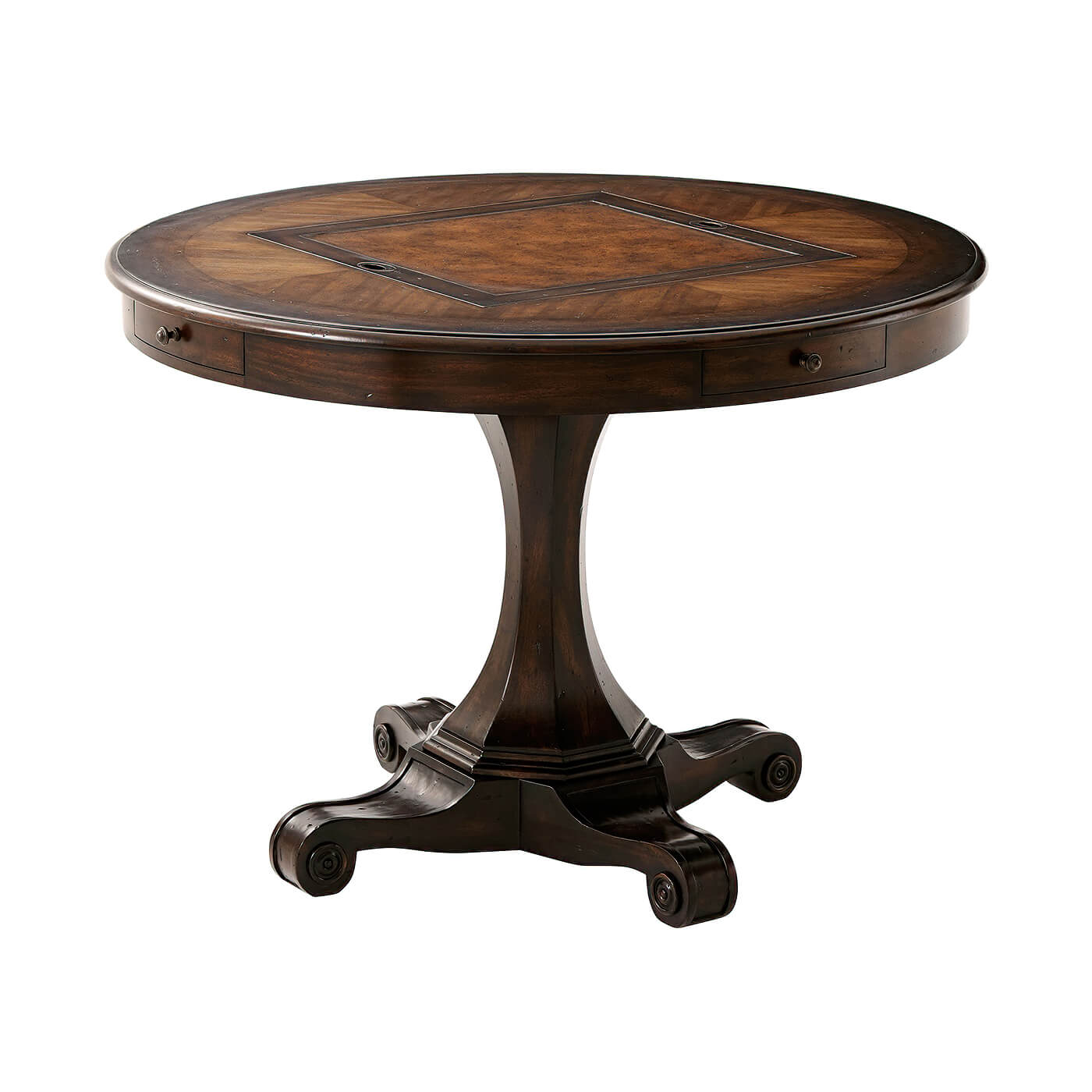 Round game table without chessboard insert.
