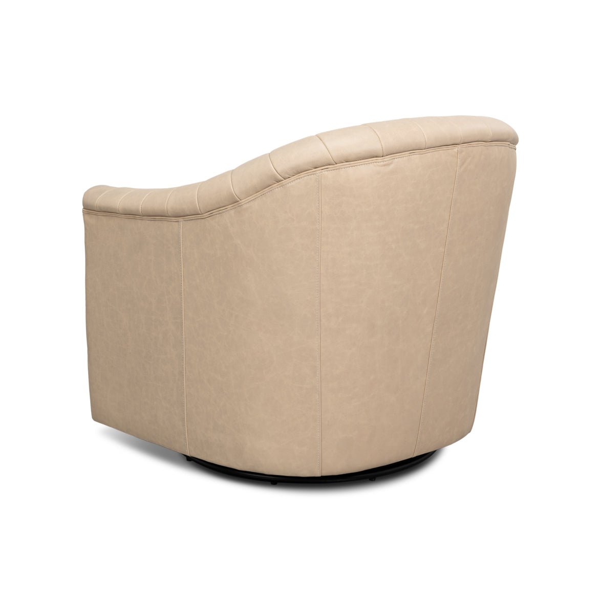 Ivory swivel chair rear angle, elegant curves