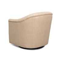 Ivory swivel chair rear angle, elegant curves