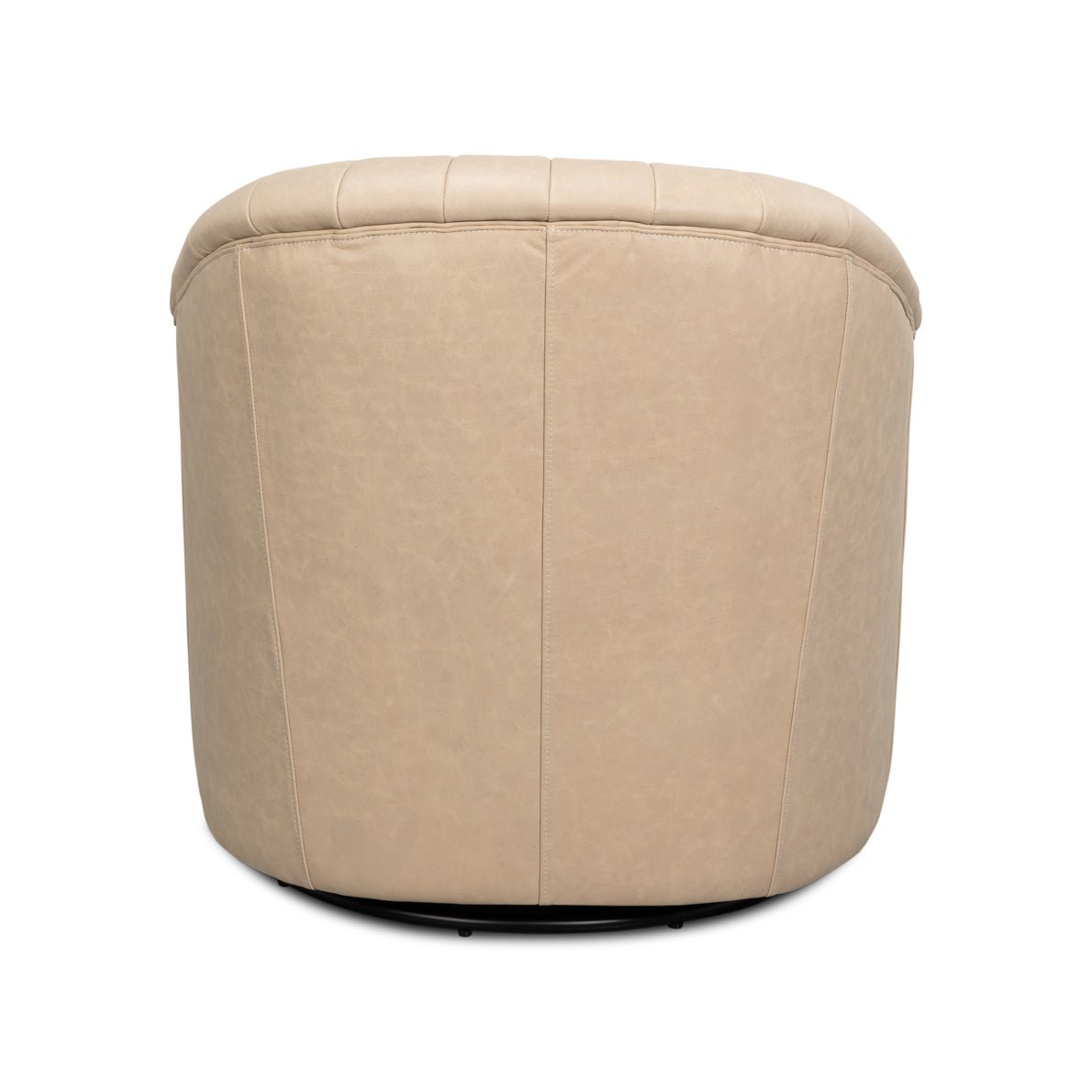 Ivory swivel chair back view, seamless upholstery