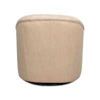 Ivory swivel chair back view, seamless upholstery