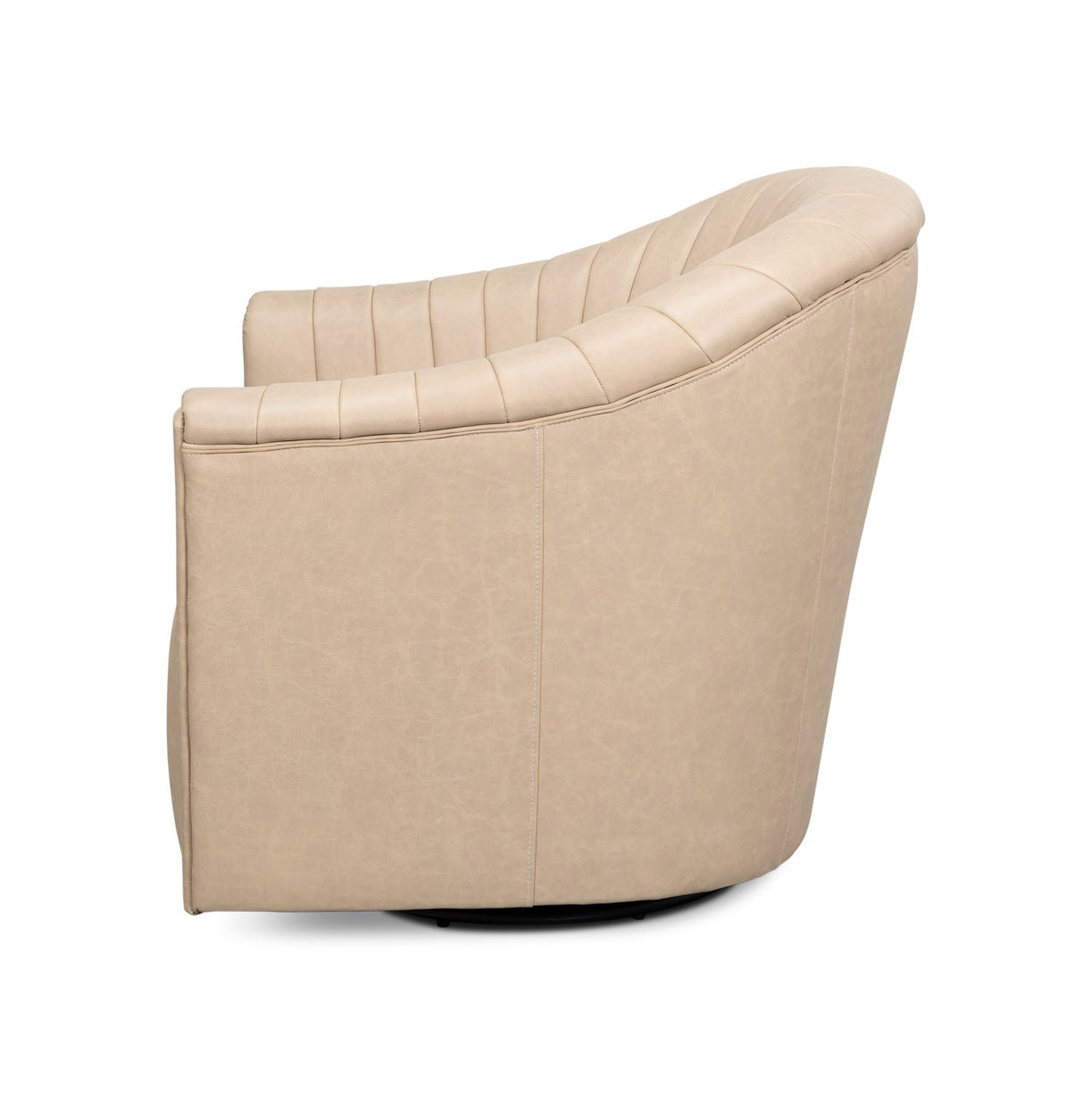 Ivory swivel chair side view, smooth finish