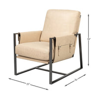 Dimensions of ivory leather accent chair.