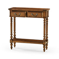Side angle of Jacobean short narrow console table