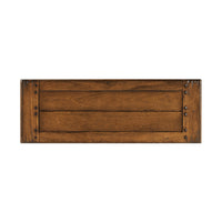 Top view of Jacobean short narrow console table