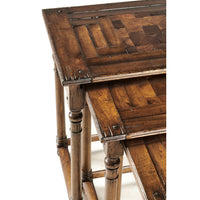 Close-up of Jacobean table intricate woodwork detailing.